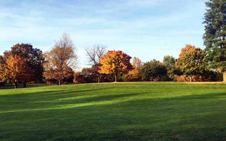 Esmeralda Golf Course open grass and tree-lined setting in autumn