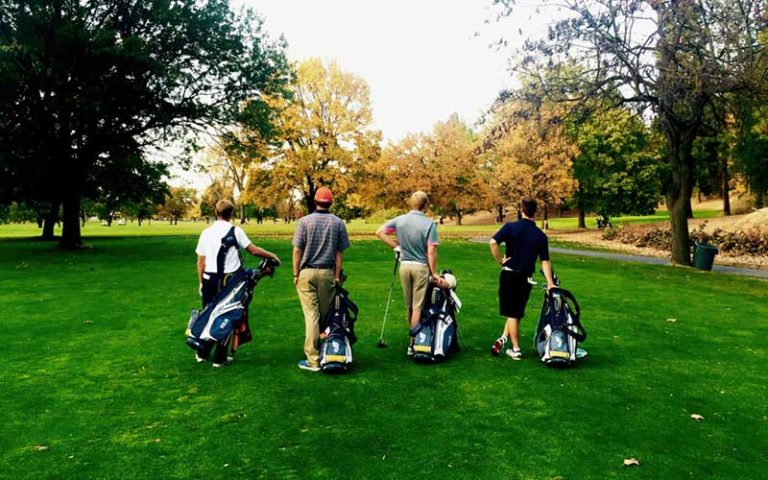Golfers walking the course at Esmeralda